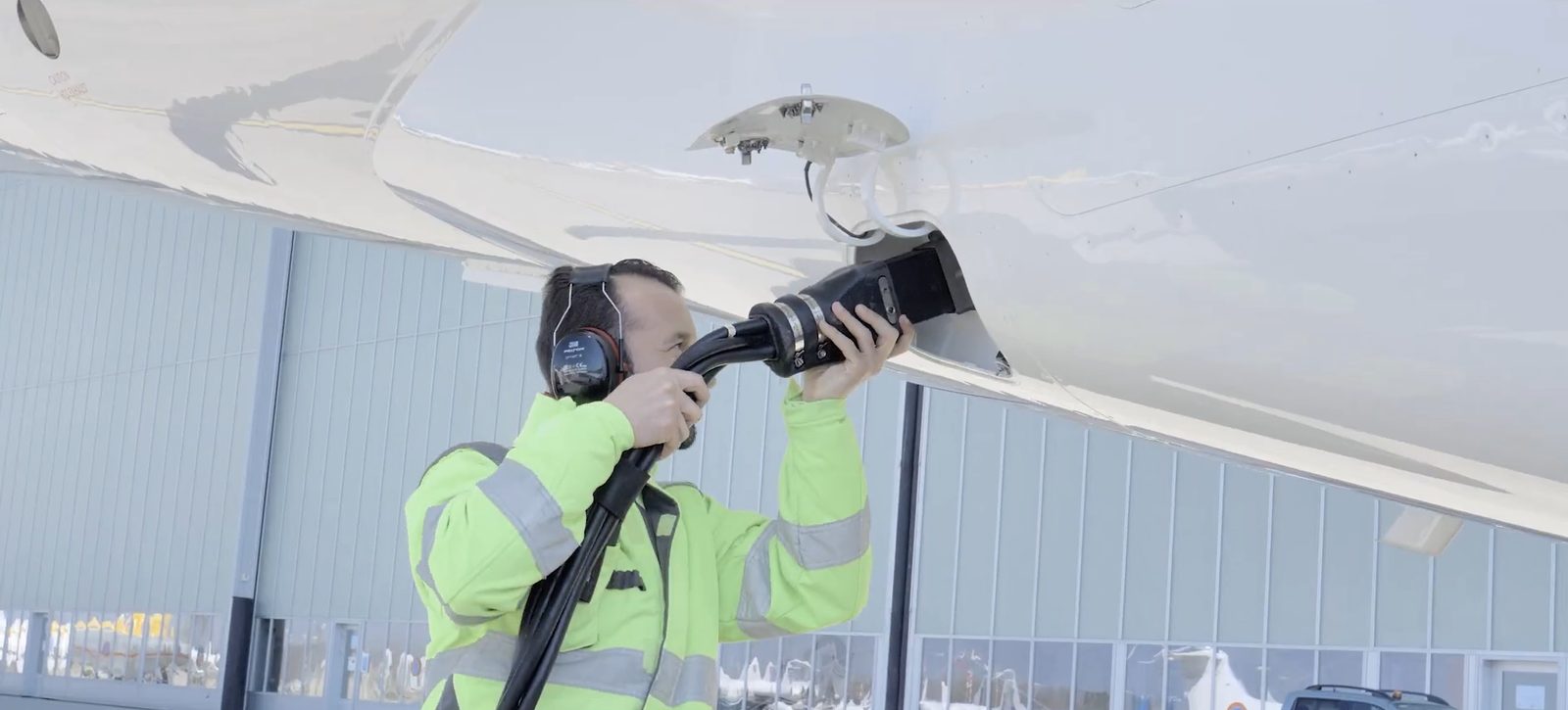 Technical inspection inside the Geneva Airpark hangar